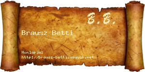 Brausz Betti névjegykártya